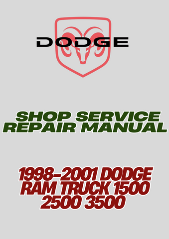 1998-2001 DODGE RAM TRUCK 1500 2500 3500 SHOP SERVICE REPAIR MANUAL - PDF
