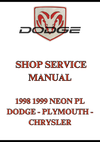1998 1999 NEON PL DODGE - PLYMOUTH - CHRYSLER SHOP SERVICE MANUAL - PDF