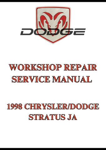 1998 CHRYSLER/DODGE STRATUS JA WORKSHOP REPAIR SERVICE MANUAL - PDF