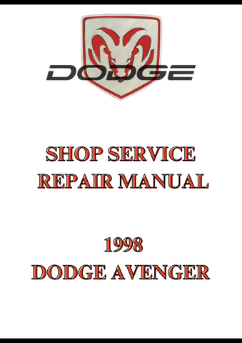   1998 DODGE AVENGER SHOP SERVICE REPAIR MANUAL - PDF