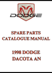1998 DODGE DACOTA AN SPARE PARTS CATALOGUE MANUAL - PDF