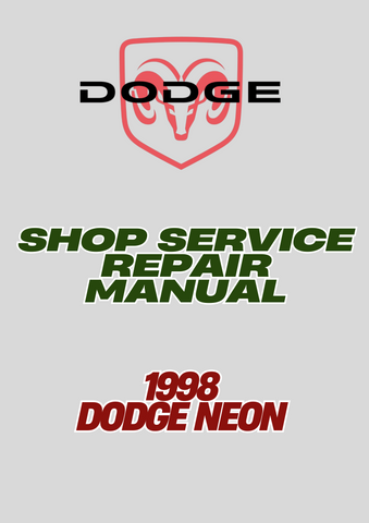 1998 DODGE NEON SHOP SERVICE REPAIR MANUAL - PDF
