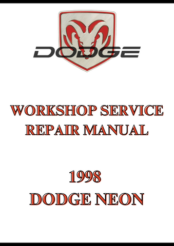  1998 DODGE NEON WORKSHOP SERVICE REPAIR MANUAL - PDF