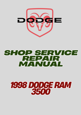  1998 DODGE RAM 3500 SHOP SERVICE REPAIR MANUAL - PDF