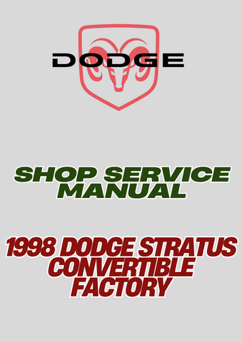 1998 DODGE STRATUS CONVERTIBLE FACTORY SHOP SERVICE MANUAL - PDF