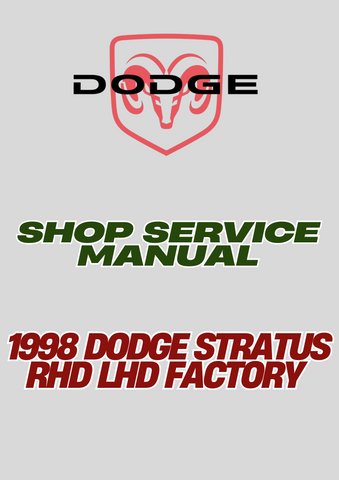 1998 DODGE STRATUS RHD LHD FACTORY SHOP SERVICE MANUAL - PDF