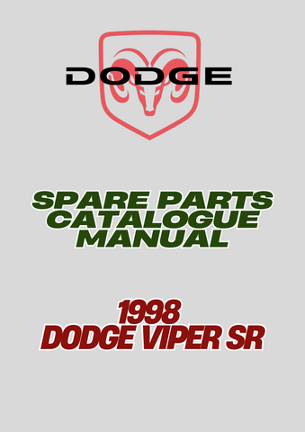 1998 DODGE VIPER SR SPARE PARTS CATALOGUE MANUAL - PDF