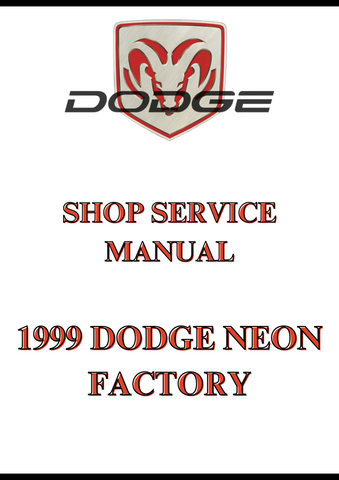 1999 DODGE NEON FACTORY SHOP SERVICE MANUAL - PDF