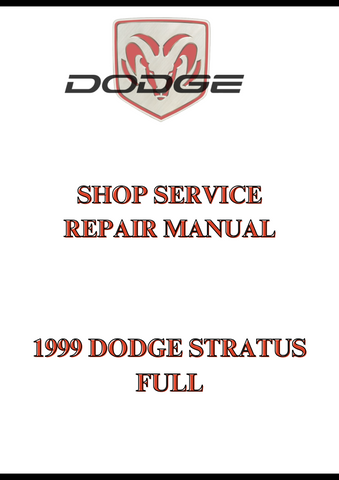 1999 DODGE STRATUS FULL SHOP SERVICE REPAIR MANUAL - PDF