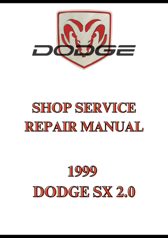 1999 DODGE SX 2.0 SHOP SERVICE REPAIR MANUAL - PDF