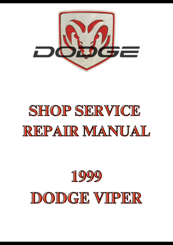  1999 DODGE VIPER SHOP SERVICE REPAIR MANUAL - PDF