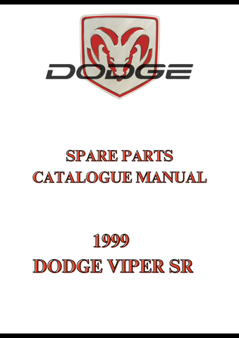 1999 DODGE VIPER SR SPARE PARTS CATALOGUE MANUAL - PDF