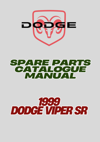 1999 DODGE VIPER SR SPARE PARTS CATALOGUE MANUAL - PDF