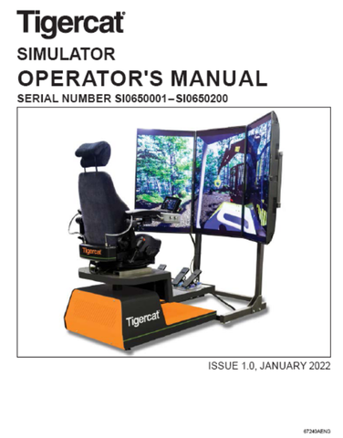 Tigercat Si065 Simulator Operator/User Manual (Si0650001-Si0650200) - PDF File Download