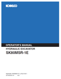 KOBELCO HYDRAULIC EXCAVATOR SK80MSR-1E OPERATOR MANUAL
