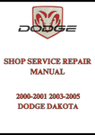 2000-2001 2003-2005 DODGE DAKOTA SHOP SERVICE REPAIR MANUAL - PDF