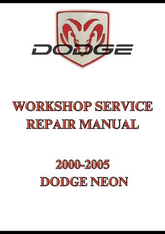 2000-2005 DODGE NEON WORKSHOP SERVICE REPAIR MANUAL - PDF