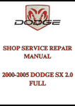 2000-2005 DODGE SX 2.0 FULL SHOP SERVICE REPAIR MANUAL - PDF