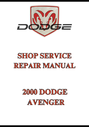 2000 DODGE AVENGER SHOP SERVICE REPAIR MANUAL - PDF
