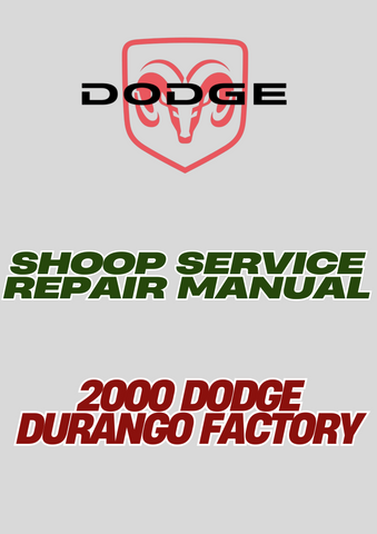 2000 DODGE DURANGO FACTORY SHOOP SERVICE REPAIR MANUAL - PDF