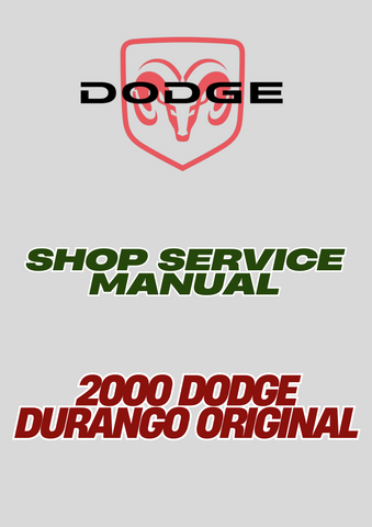 2000 DODGE DURANGO ORIGINAL SHOP SERVICE MANUAL - PDF