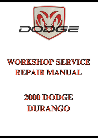 2000 DODGE DURANGO WORKSHOP SERVICE REPAIR MANUAL - PDF