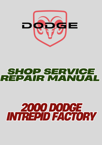 2000 DODGE INTREPID FACTORY SHOP SERVICE REPAIR MANUAL - PDF