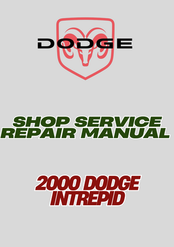 2000 DODGE INTREPID SHOP SERVICE REPAIR MANUAL - PDF