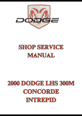 2000 DODGE LHS 300M CONCORDE INTREPID SHOP SERVICE MANUAL - PDF