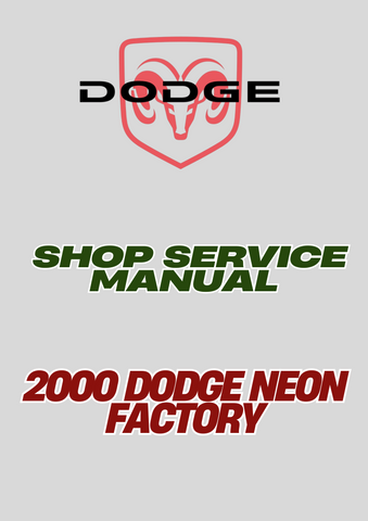 2000 DODGE NEON FACTORY SHOP SERVICE MANUAL - PDF