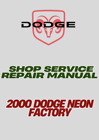 2000 DODGE NEON FACTORY SHOP SERVICE REPAIR MANUAL - PDF