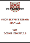 2000 DODGE NEON FULL SHOP SERVICE REPAIR MANUAL - PDF
