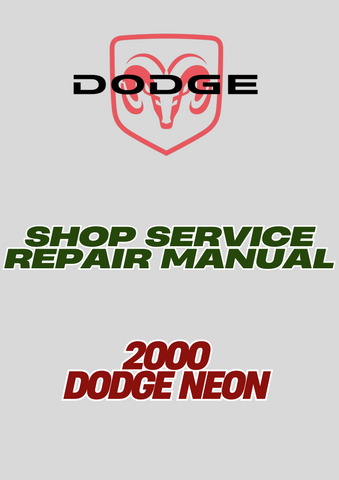 2000 DODGE NEON SHOP SERVICE REPAIR MANUAL - PDF