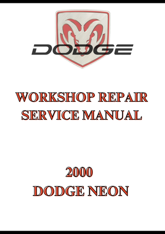 2000 DODGE NEON WORKSHOP REPAIR SERVICE MANUAL - PDF