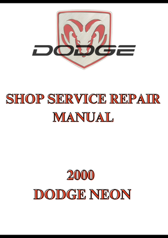2000 DODGE NEON SHOP SERVICE REPAIR MANUAL - PDF  
