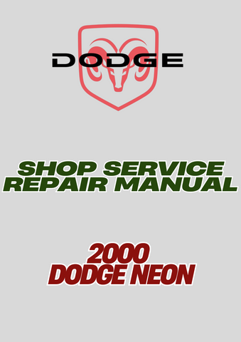 2000 DODGE NEON SHOP SERVICE REPAIR MANUAL - PDF