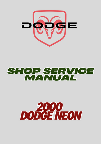 2000 DODGE NEON SHOP SERVICE MANUAL - PDF  