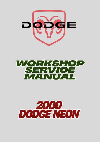 2000 DODGE NEON WORKSHOP SERVICE MANUAL - PDF