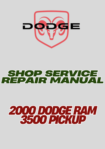 2000 DODGE RAM 3500 PICKUP SHOP SERVICE REPAIR MANUAL - PDF