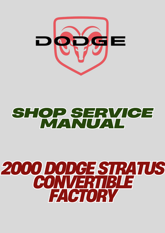 2000 DODGE STRATUS CONVERTIBLE FACTORY SHOP SERVICE MANUAL - PDF