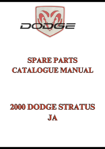 2000 DODGE STRATUS JA SPARE PARTS CATALOGUE MANUAL - PDF