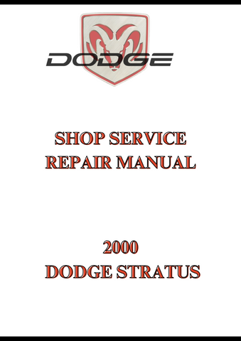 2000 DODGE STRATUS SHOP SERVICE REPAIR MANUAL - PDF