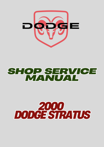 2000 DODGE STRATUS SHOP SERVICE MANUAL - PDF 