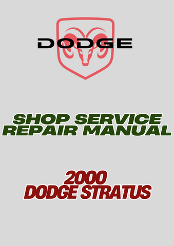 2000 DODGE STRATUS SHOP SERVICE REPAIR MANUAL - PDF
