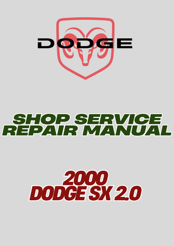 2000 DODGE SX 2.0 SHOP SERVICE REPAIR MANUAL - PDF