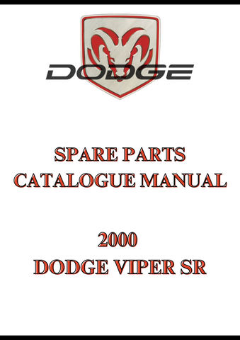 2000 DODGE VIPER SR SPARE PARTS CATALOGUE MANUAL - PDF