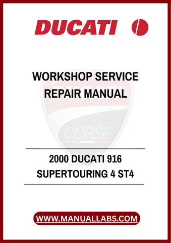 DON’T MISS OUT ON THE OPPORTUNITY TO ENHANCE YOUR MOTORCYCLE EXPERIENCE. DOWNLOAD THE 2000 DUCATI 916 SUPER TOURING 4 ST4 WORKSHOP SERVICE REPAIR MANUAL TODAY AND 