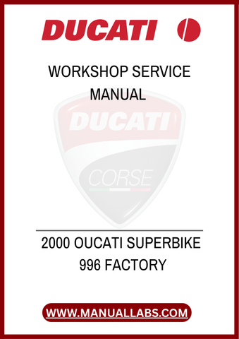 
DON'T MISS THE OPPORTUNITY TO ENHANCE YOUR RIDING EXPERIENCE. WITH THE 2000 OUCATI SUPERBIKE 996 FACTORY WORKSHOP SERVICE MANUAL, YOU CAN CONFIDENTLY TAKE ON ANY SERVICE