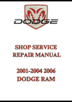 2001-2004 2006 DODGE RAM SHOP SERVICE REPAIR MANUAL - PDF