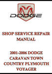 2001-2006 DODGE CARAVAN TOWN COUNTRY PLYMOUTH VOYAGER SHOP SERVICE REPAIR MANUAL - PDF